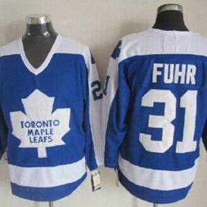 Maple Leafs #31 Grant Fuhr Blue White CCM Throwback Stitched Jersey