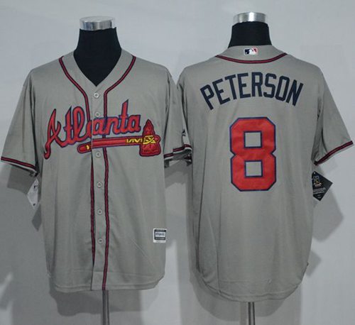 Braves #8 Jace Peterson Grey New Cool Base Stitched Jersey