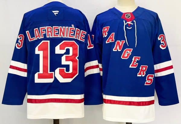 New York Rangers #13 Alexis Lafreniere Royal 2024-25 Home Stitched Jersey