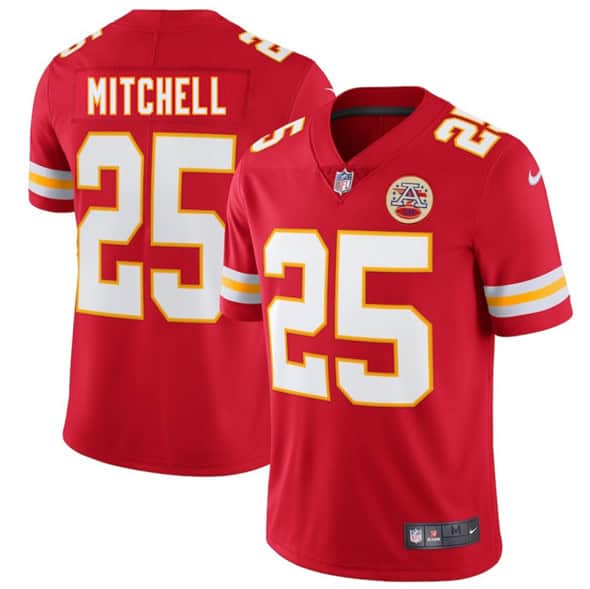 Kansas City Chiefs #25 Elijah Mitchell Red 2025 Vapor Untouchable Limited Stitched Jersey