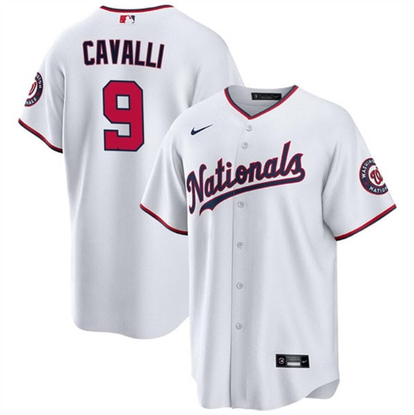 Washington Nationals #9 Cade Cavalli White Cool Base Stitched Jersey