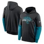 Jacksonville Jaguars Black Color Block Fleece Performance Pullover Hoodie