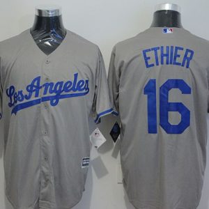 Dodgers #16 Andre Ethier Grey New Cool Base Stitched Jersey