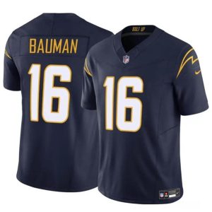 Los Angeles Chargers #16 Casey Bauman Navy 2024 F.U.S.E. Vapor Limited Stitched Jersey