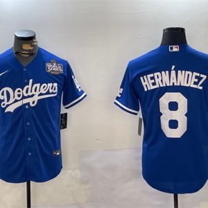 Los Angeles Dodgers #8 Enrique Hernandez Royal 2024 World Series Cool Base Stitched Jersey