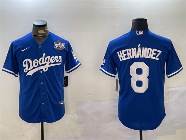 Los Angeles Dodgers #8 Enrique Hernandez Royal 2024 World Series Cool Base Stitched Jersey