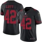 49ers #42 Ronnie Lott Black Stitched Limited Rush Nike Jersey