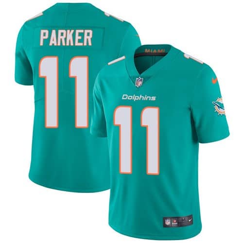Dolphins #11 DeVante Parker Aqua Stitched Limited Nike Jersey