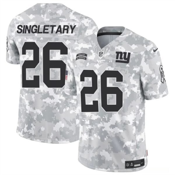 New York Giants #26 Devin Singletary 2024 F.U.S.E. Arctic Camo Salute To Service Limited Stitched Jersey