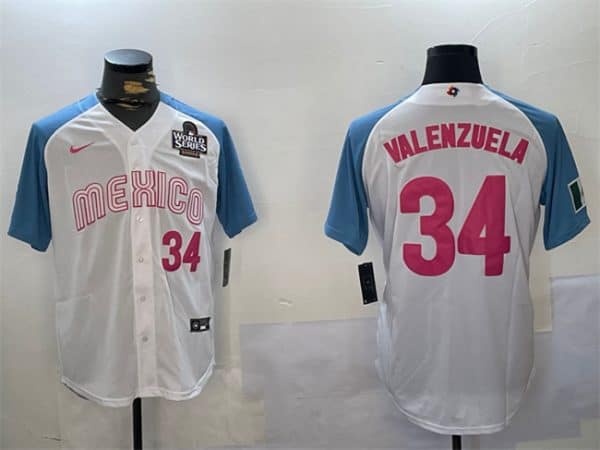 Mexico #34 Fernando Valenzuela White 2024 World Series Cool Base Stitched Jersey
