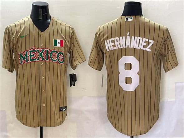 Mexico #8 Enrique Hernandez Tan 2023 World Classic Stitched Jersey