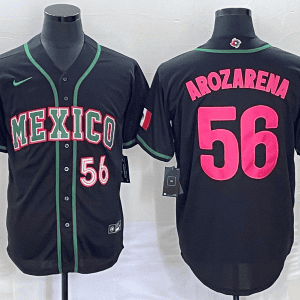 Mexico #56 Randy Arozarena 2023 Black World Classic With Patch Stitched Jersey
