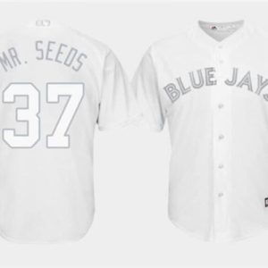Toronto Blue Jays #37 Mr. Seeds White Stitched Jersey