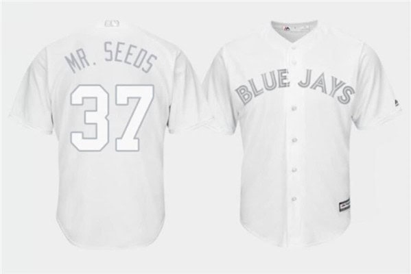 Toronto Blue Jays #37 Mr. Seeds White Stitched Jersey