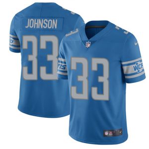 Lions #33 Kerryon Johnson Blue Vapor Untouchable Limited Stitched Jersey