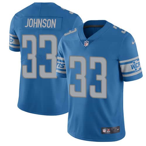 Lions #33 Kerryon Johnson Blue Vapor Untouchable Limited Stitched Jersey