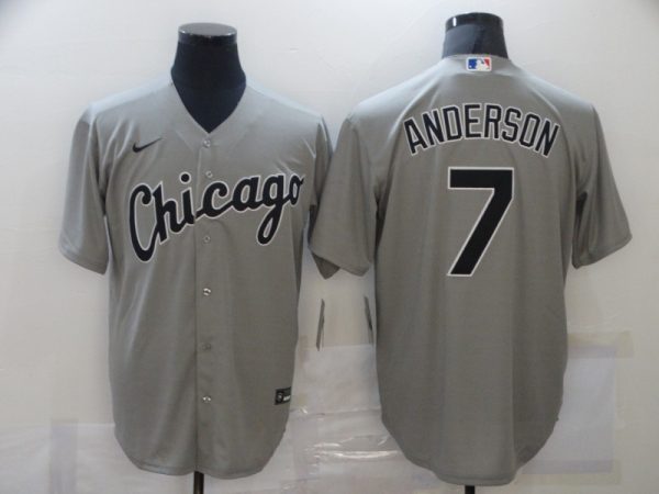 Chicago White Sox #7 Tim Anderson Grey Cool Base Stitched Jersey