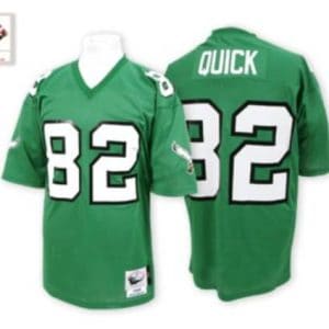 Mitchell And Ness Eagles #82 Mike Quick Green Stitched Throwback Jersey