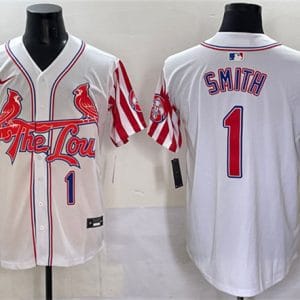 St. Louis Cardinals #1 Ozzie Smith White Independence Day Vapor Premier Limited Stitched Jersey
