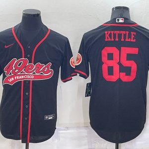 San Francisco 49ers #85 George Kittle Black Cool Base Stitched Baseball Jersey