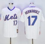 Mitchell And Ness Mets #17 Keith Hernandez Stitched White Blue Strip Throwback Jersey