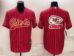 Kansas City Chiefs Red Team Big Logo With Patch Cool Base Stitched Baseball Jersey