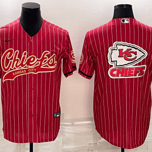 Kansas City Chiefs Red Team Big Logo With Patch Cool Base Stitched Baseball Jersey
