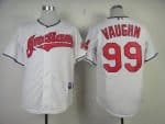 Indians #99 Rick Wild Thing Vaughn Stitched White Jersey