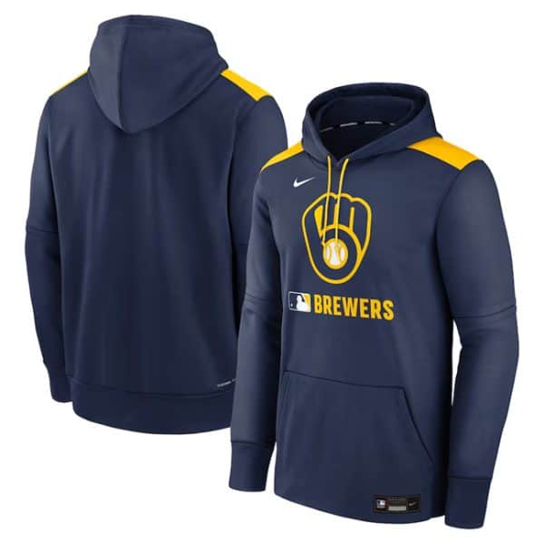 Milwaukee Brewers Navy Collection Performance Pullover Hoodie