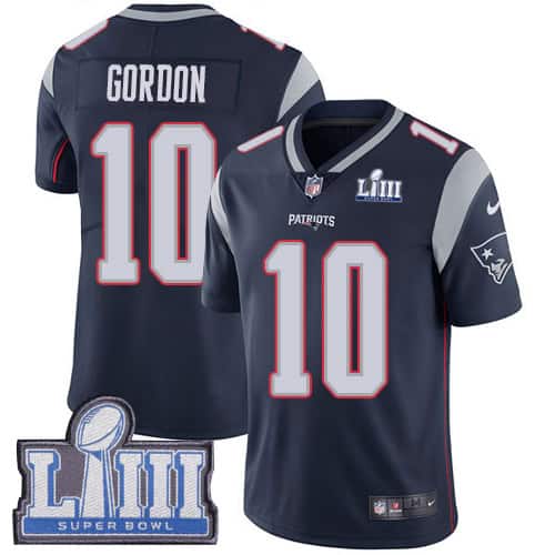 New England Patriots #10 Josh Gordon Navy Blue Super Bowl LIII Vapor Untouchable Limited Stitched Jersey