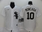 Chicago White Sox Blank #10 #10 Yo¨¢n Moncada White Cool Base Stitched Jersey
