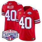 Buffalo Bills #40 Von Miller Red 2024-25 F.U.S.E. AFC East Division Champions With 4-Star C Patch Limited Stitched Jersey