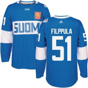 Team Finland #51 Valtteri Filppula Blue 2016 World Cup Stitched Jersey