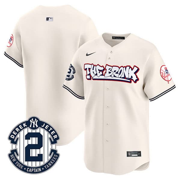 New York Yankees Blank Cream The Bronx Graffiti V2 Vapor Limited Stitched Jersey