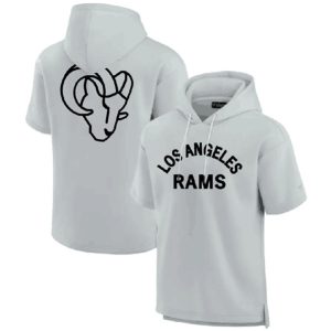 Los Angeles Rams Gray Super Soft Fleece Short Sleeve Hoodie