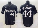 Cincinnati Reds #44 Elly De La Cruz Black 'Gothic Queen City Edition' Vapor Premier Limited Stitched Jersey