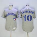 Blue Jays #10 Edwin Encarnacion Grey Flexbase Authentic Collection Stitched Jersey