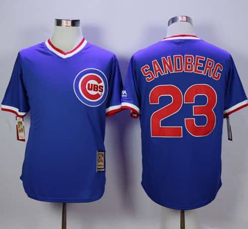 Cubs #23 Ryne Sandberg Blue Cooperstown Stitched Jersey
