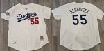 Los Angeles Dodgers #55 Orel Hershiser White 1988 World Series Cool Base Stitched Jersey