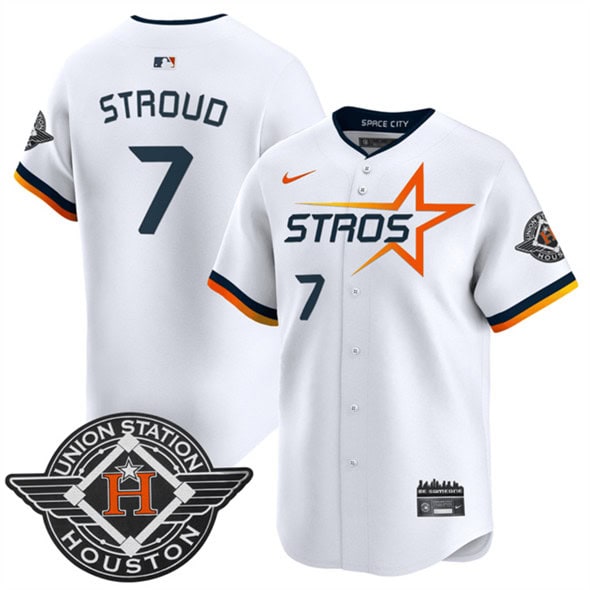 Houston Astros #7 C.J. Stroud White 2025 City Connect Limited Stitched Jersey