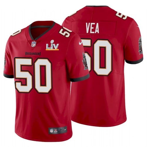 Tampa Bay Buccaneers #50 Vita Vea Red 2021 Super Bowl LV Limited Stitched Jersey