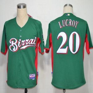 Brewers #20 Jonathan Lucroy Green Birrai Cool Base Stitched Jersey