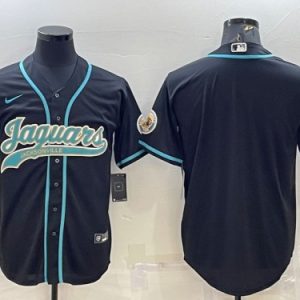 Jacksonville Jaguars Blank Black With Patch Cool Base Stitched Baseball Jersey