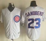 Cubs #23 Ryne Sandberg White New Cool Base Stitched Jersey