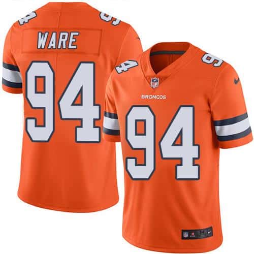 Broncos #94 DeMarcus Ware Orange Stitched Limited Rush Nike Jersey