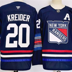 New York Rangers #20 Chris Kreider Navy 2024-25 Stitched Jersey