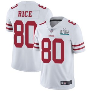 San Francisco 49ers #80 Jerry Rice White Super Bowl LIV Vaper Untouchable Limited Stitched Jersey