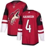 Arizona Coyotes #4 Niklas Hjalmarsson Burgundy Red 2018 Season Home Stitched Jersey