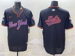 New York Mets Team Big Logo Black 2025 Spring Training Stitched Jersey