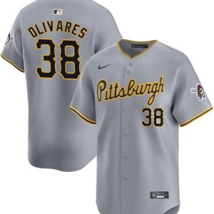 Pittsburgh Pirates #38 Edward Olivares Gray 2024 Away Limited Stitched Jersey